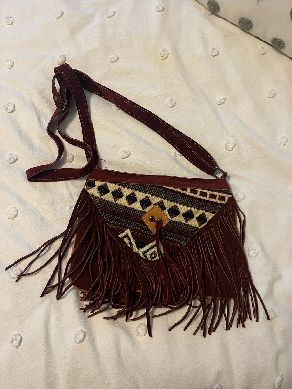 Burgundy boho bag